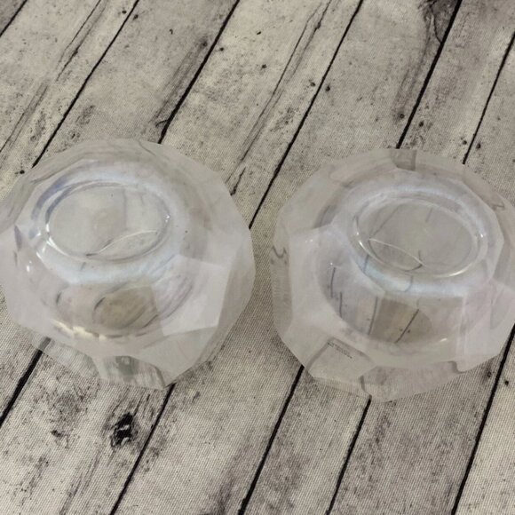 x2 RACHEL ZOE Frosted White Acrylic Diamond Cut Stemless Wine Glass Set Tumbler - Picture 6 of 7